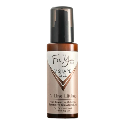 For You Gold V Shape Gel – Verzorgende Gezichts- & Halsgel met Cafeïne, Hyaluronzuur & Collageen – 100 ml