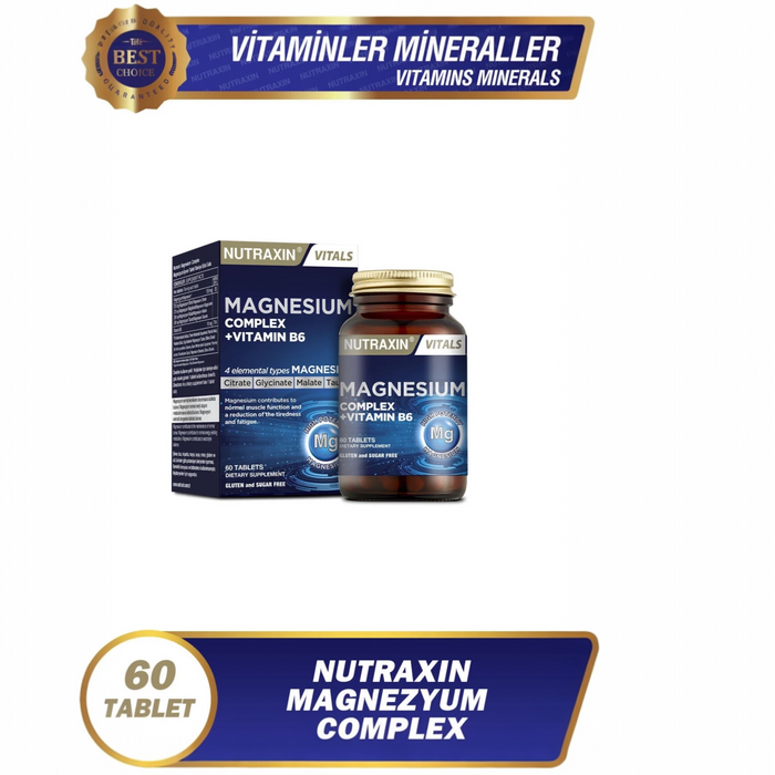 Nutraxin Vitals Magnesium Complex + Vitamin B6 60 Tablets