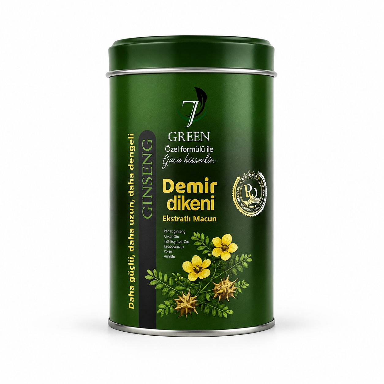 7 Green Demir Dikeni Ekstraktlı Macun – Panax Ginseng, Çakşır Otu, Keçiboynuzu Özü, Polen & Arı Sütü