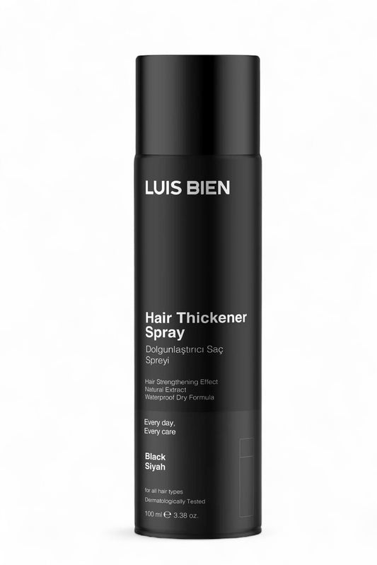 Luis Bien Hair Thickener Spray Black - Haardikkingsspray voor Dun Haar - Volumizing Hair Spray Black - Concealer voor dun haar & direct een volle look - Natuurlijk vol effect in 30 Seconden - Waterbestendig & Langdurig - Dermatologisch getest -100 ml