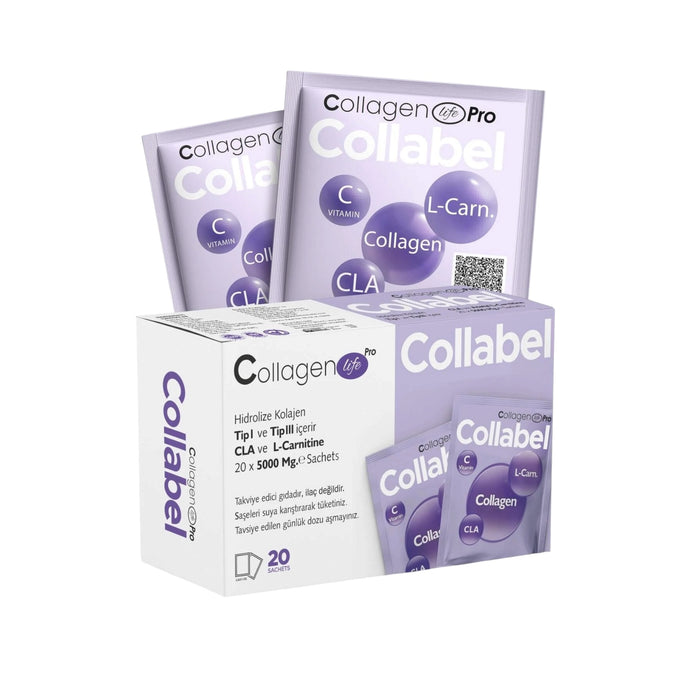 Collagen Life Pro Collabel Hydrolyzed Collageen Type I & III met Vitamine C, CLA en Acetyl L-Carnitine - 20 Sachets