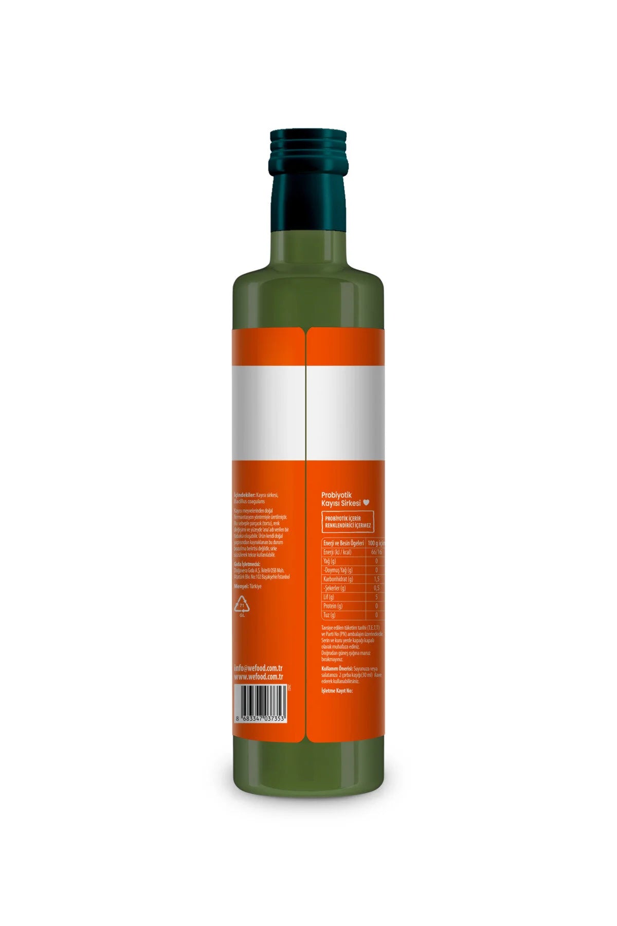 Wefood Abrikozenazijn – Natuurlijk Gefermenteerd – Ongefilterd – 250 ml