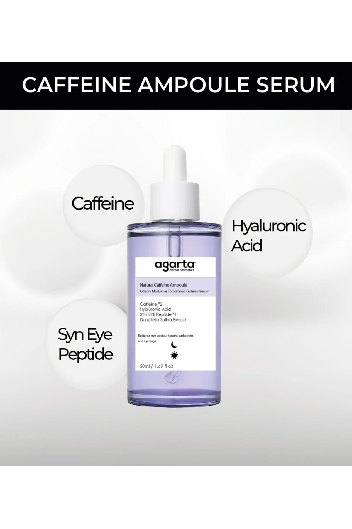 Agarta Natural Caffeine Ampoule 50ml | Oogserum tegen Donkere Kringen en Wallen