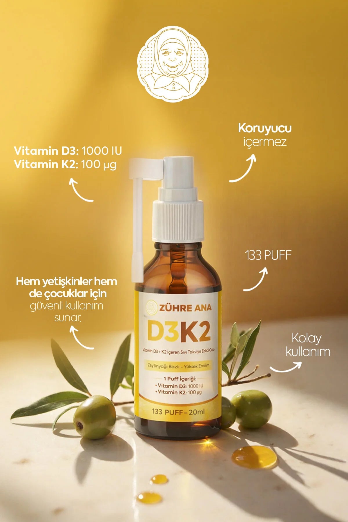 Zühre Ana Vitamine D3 + K2 Spray 20 ml