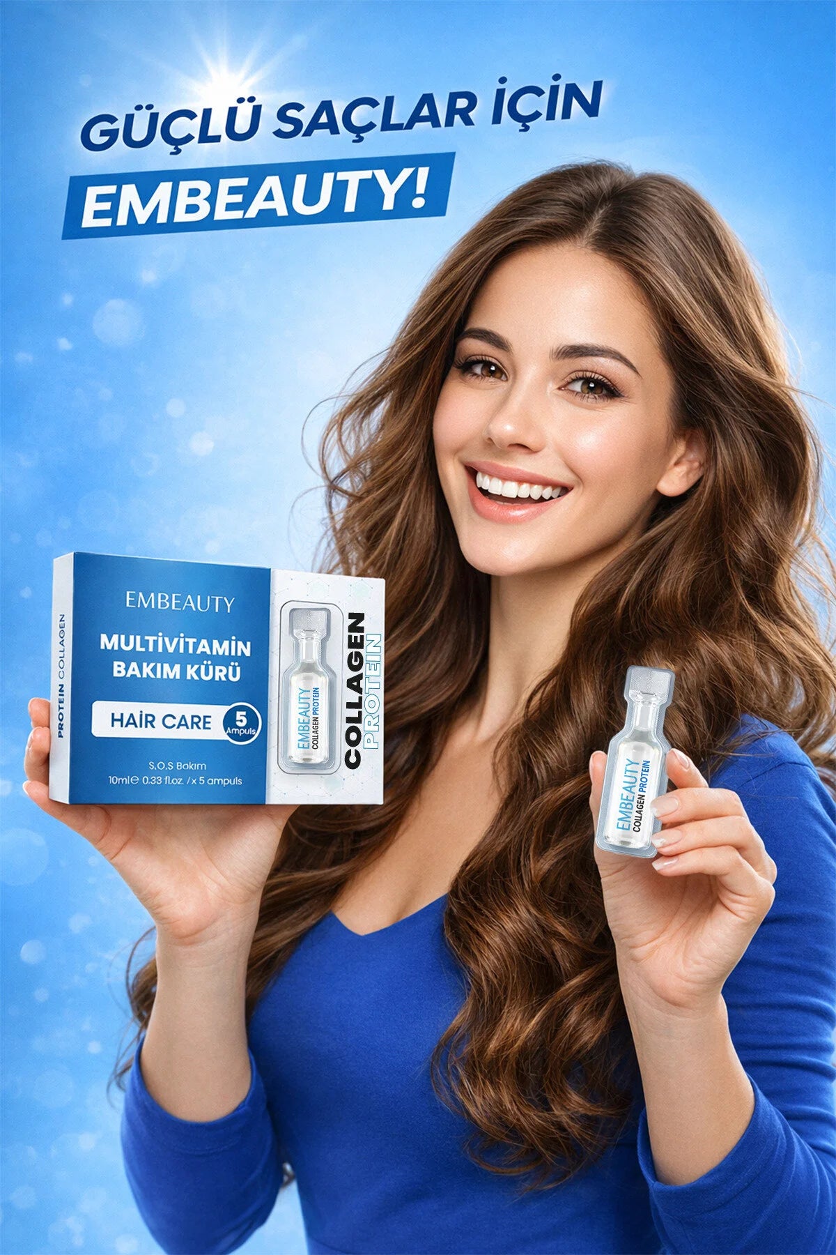 Embeauty Multivitamin Haarverzorgingskuur Ampullen – Collageen & Proteïne Haarherstel 5x10 ml