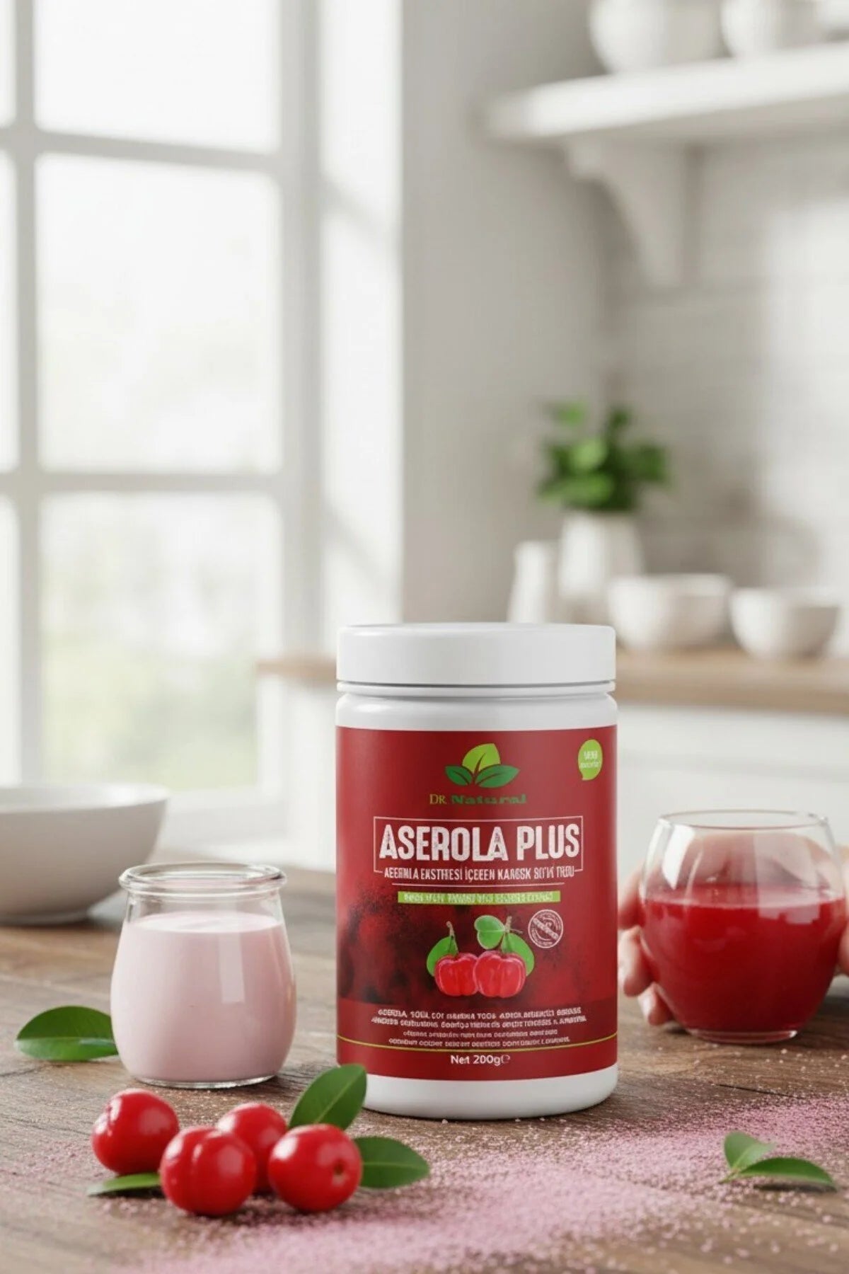 Dr. Natural Acerola Plus Poeder met Acerola Extract - Gemengd Plantenpoeder - 200 g