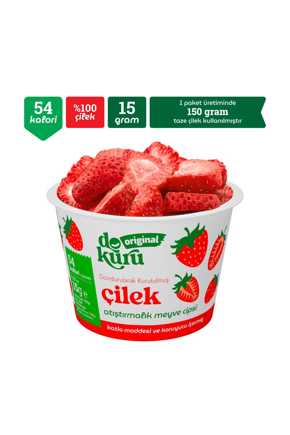 Dokuru Gevriesdroogde Aardbei 15g | Gezonde Snack