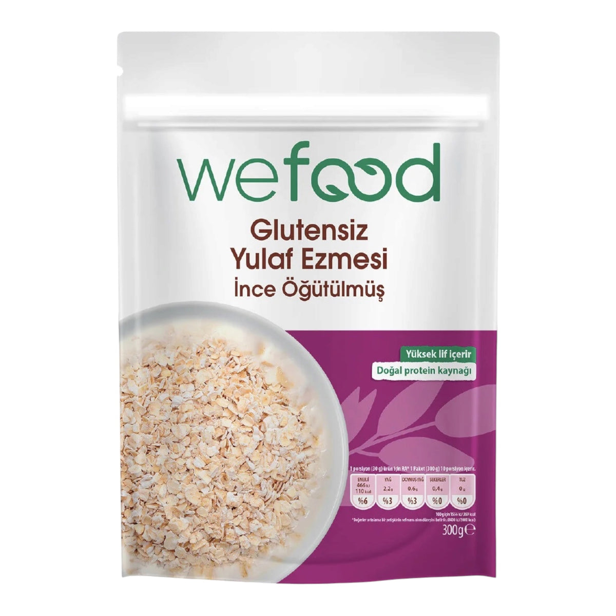 Wefood Glutenvrije Havermout Fijn Gemalen – 300 g – Vezelrijk – Bron van Eiwitten – Vegan