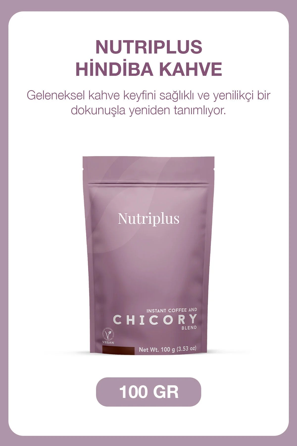 Nutriplus Instant Coffee & Chicory Blend – Oplosbare Cichoreikoffie – 60% Cichorei & 40% Instant Koffie – Vegan – 100 g