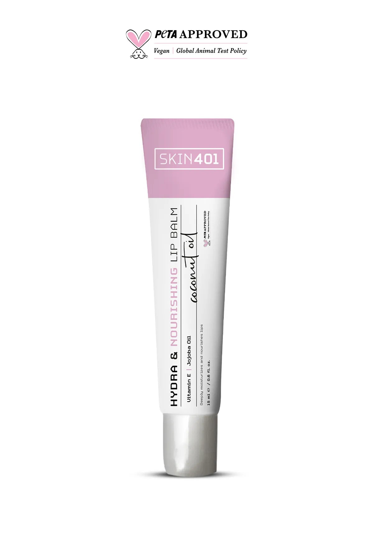 Skin401 Lippenbalsem Lip Balm Hydrating & Nourishing - Vegan - Hydraterende & Verzorgende Lippenbalsem - Vitamine E + Jojoba Oil (kokosolie) - Alle huidtypen -15 ml