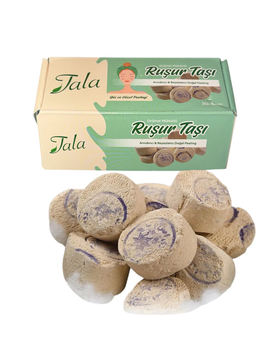 Tala Rushur Stone Whitening Exfoliërende Gezichts- en LichaamsPeeling 6 stuks (IRAN BATH STONE), Tala Fruit Oil