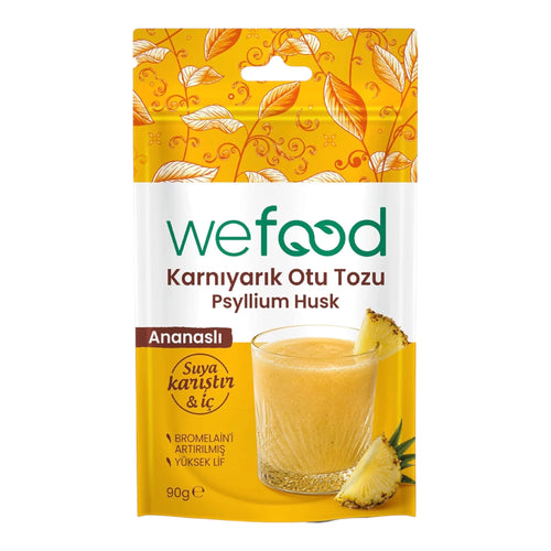 Wefood Psyllium Husk Ananas – Karnıyarık Otu Poeder met Bromelaïne – Vezelrijk – Glutenvrij – 90 g