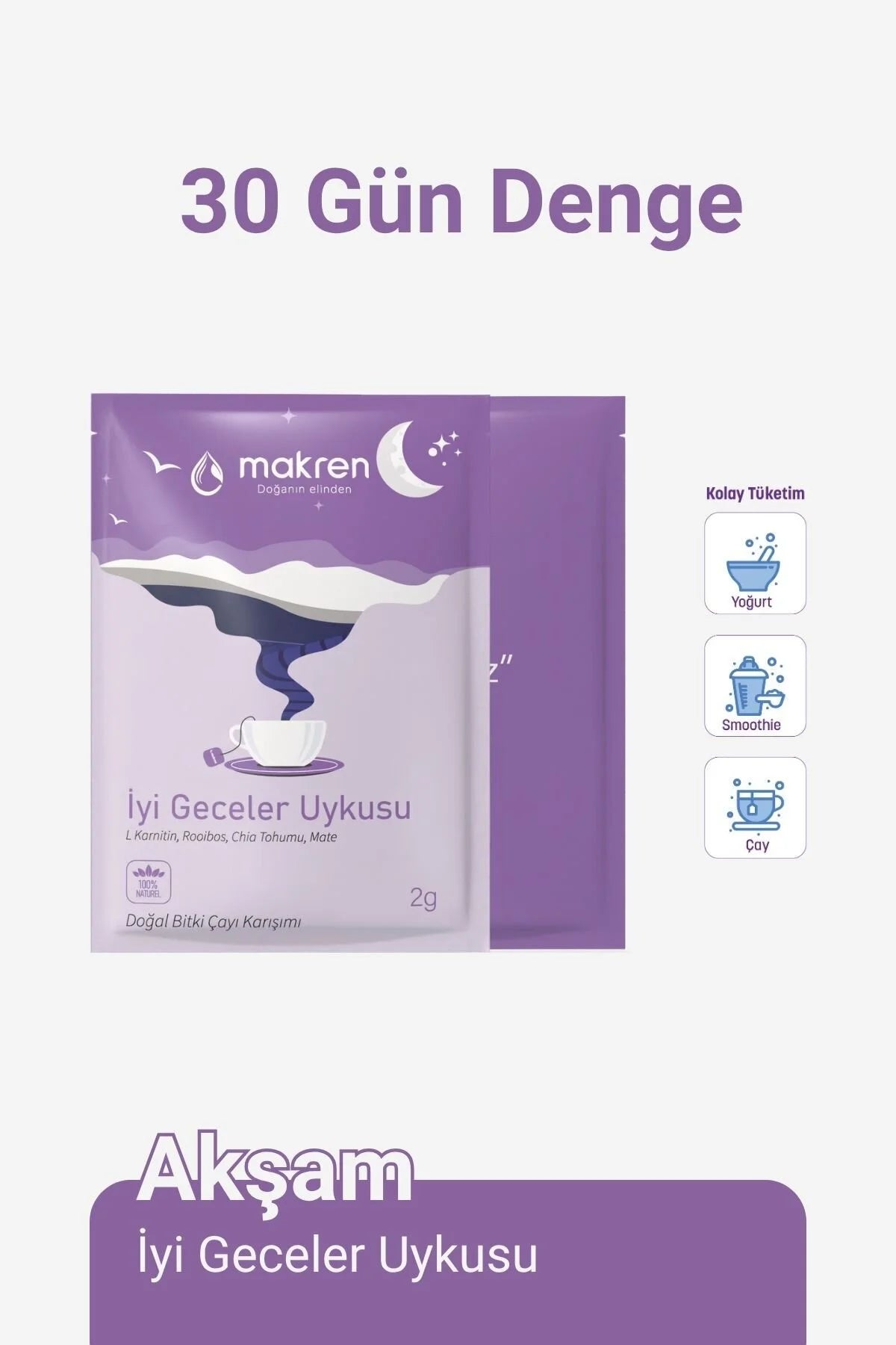 Makren 30 Gün Denge Collagen+ Natuurlijk Kruidenmengsel - 60 Sachets (120 g)