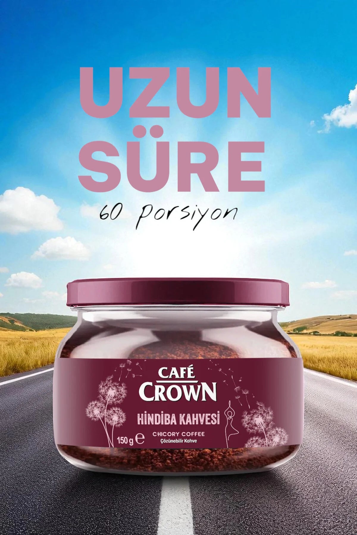 Café Crown Hindiba Kahvesi – Cichoreikoffie – 60% Instant Koffie & 40% Cichorei – Oplosbare Koffie – 150 g