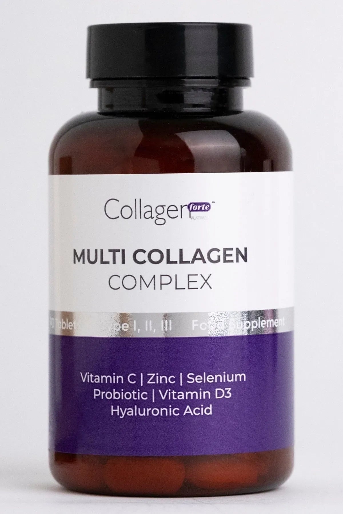 Collagen Forte Platinum Multi-Kollajen Kompleksi, Takviye Edici Gıda, Probiyotik ve Multivitamin 1500 mg x 90 tablet