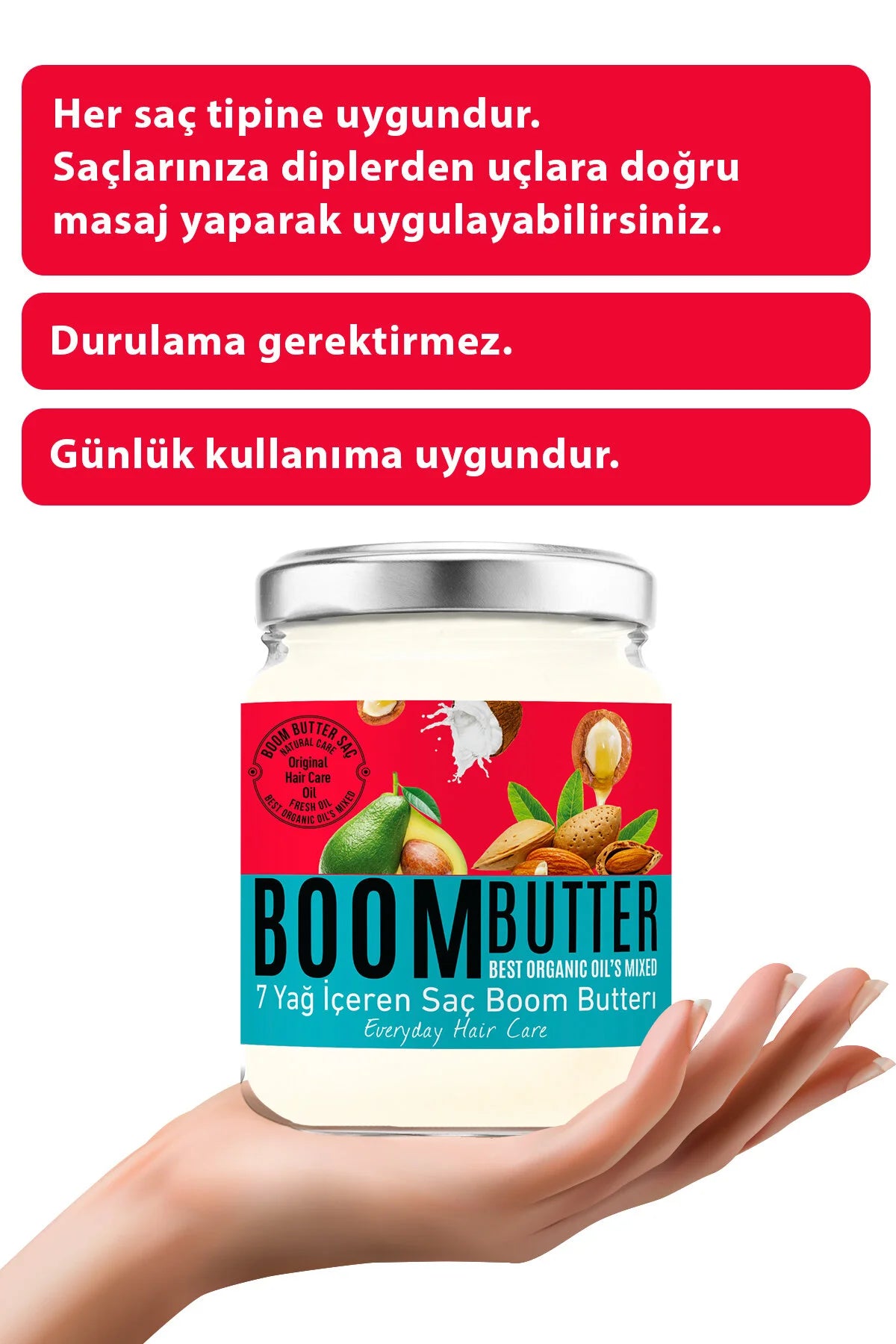 Boom Butter Hair Care Oil 7 Oils – Intensieve Haarverzorging & Hydratatie