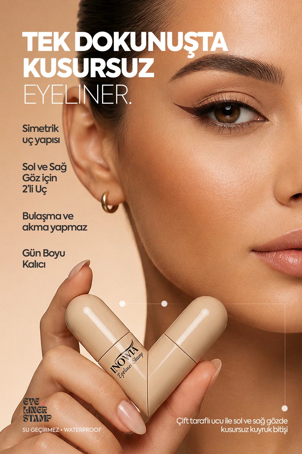 Inowia by Yuza Beauty Eyeliner Stamp – Waterproof Dual Stamp – Intense Brown / Kahverengi