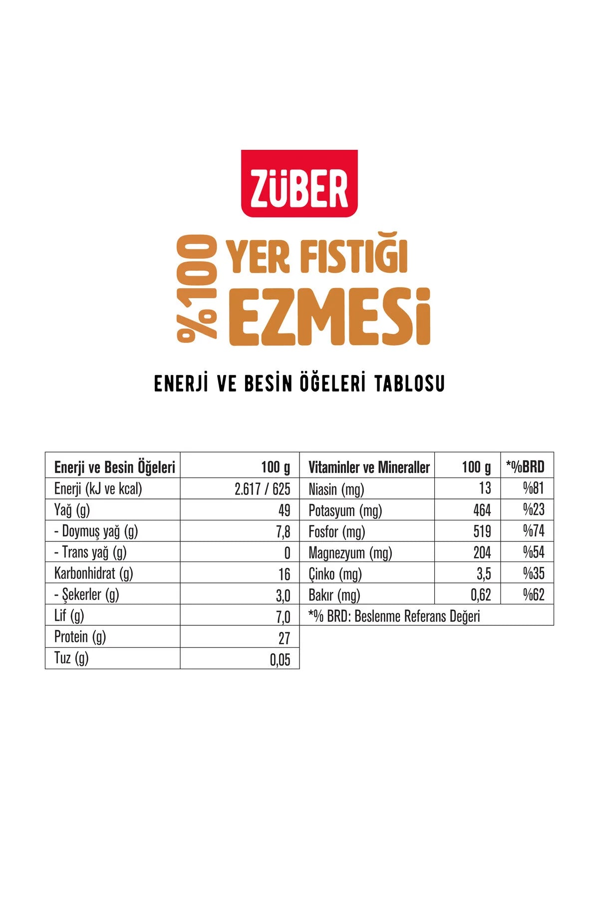 Züber 100% Pindakaas – 100% Pinda's – Zonder Toevoegingen – Vegan – Glutenvrij – Eiwitbron – 315 g
