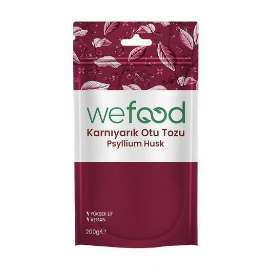 Wefood Psyllium Husk Karnıyarık Otu Tozu 200g - Hoog Vezelgehalte - Glutenvrij & Vegan - Oplosbare Vezels