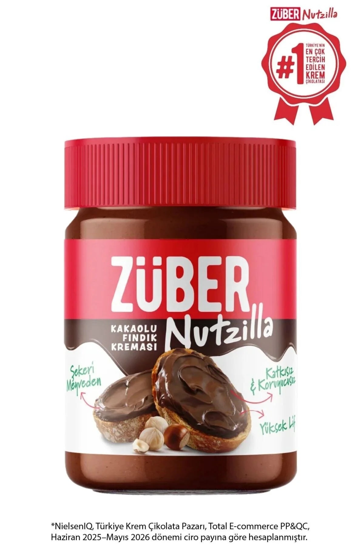 Züber Nutzilla Hazelnootpasta met Cacao – 36% Hazelnoten – Zonder Toegevoegde Suiker – Glutenvrij – Vezelrijk – 315 g