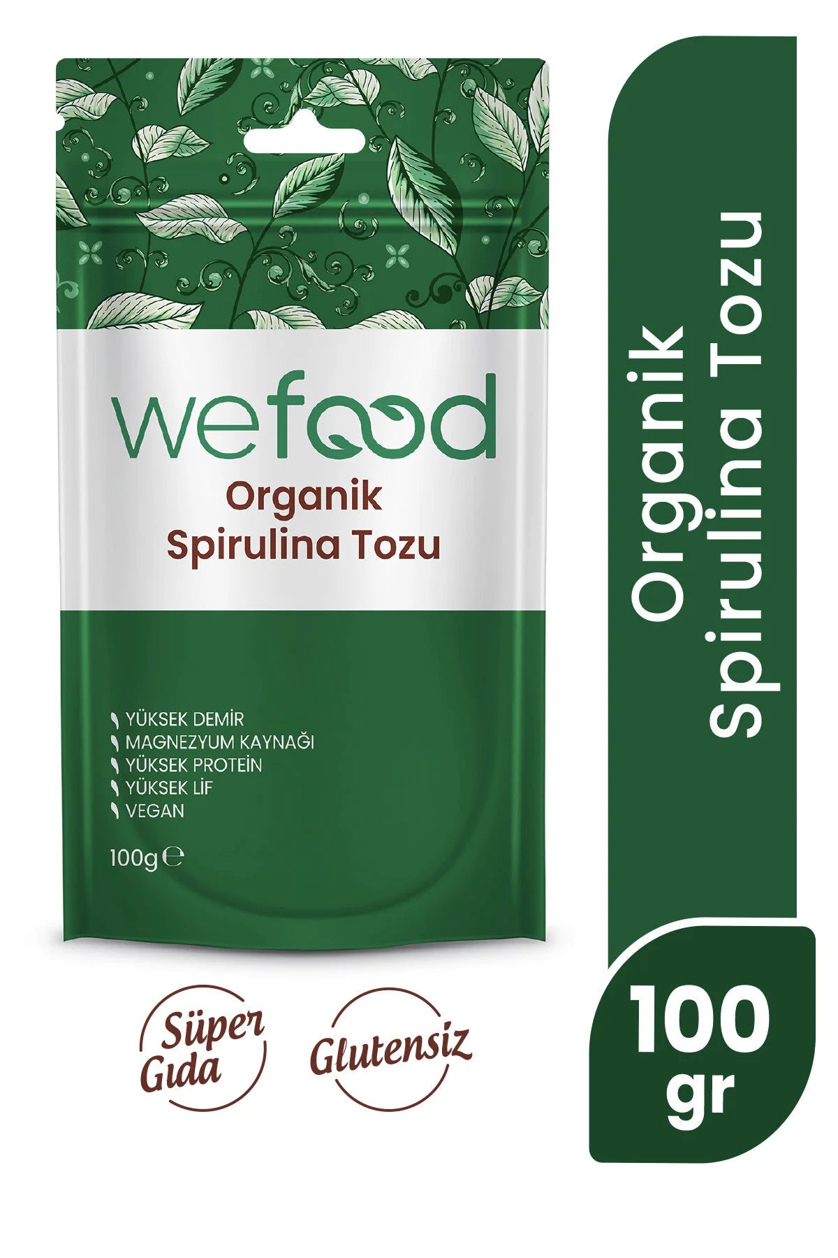 Wefood Spirulina Poeder – 100% Spirulina – Vegan – Eiwitrijk & Vezelrijk – 100 g
