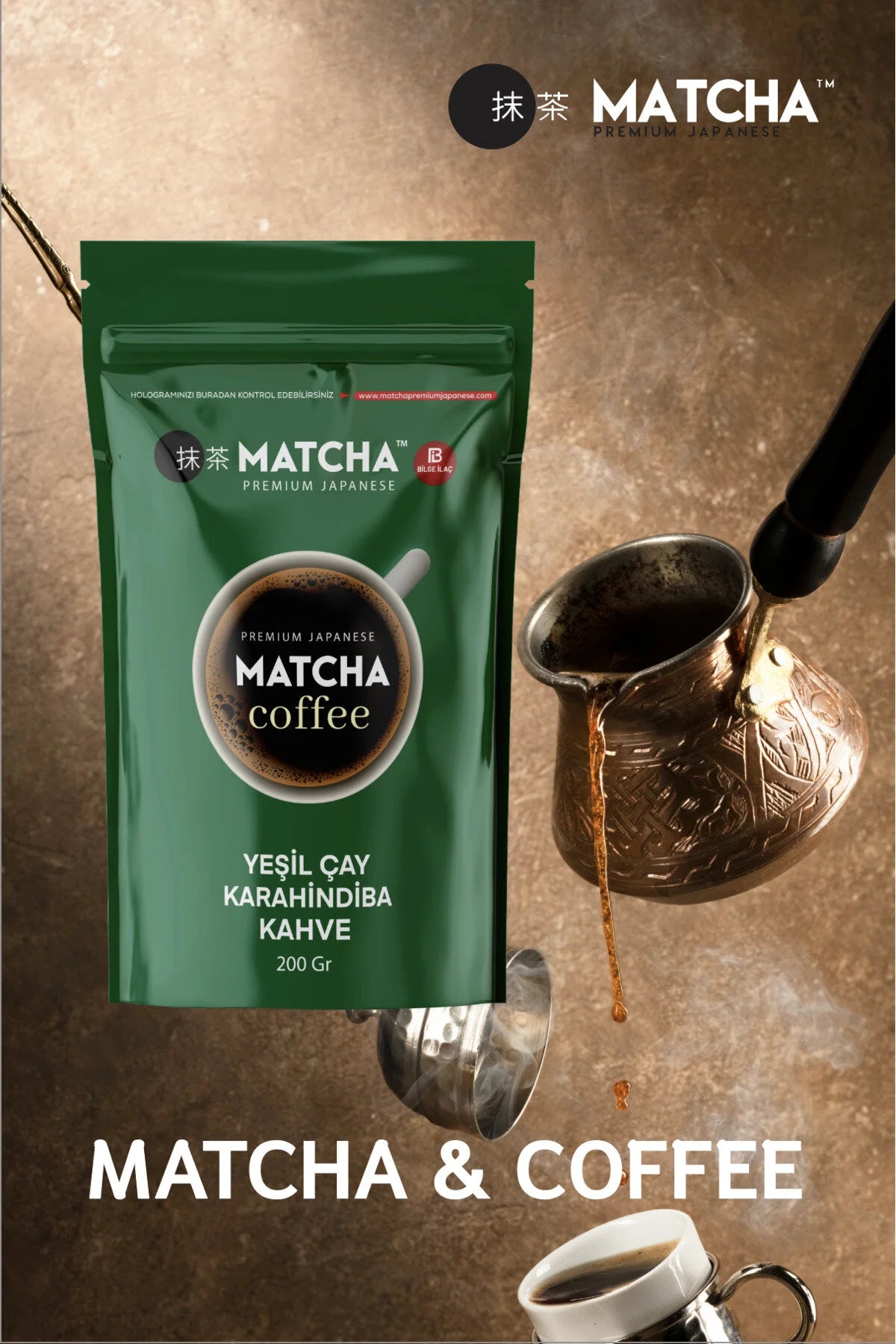 Matcha Premium Japanse Coffee met Groene Thee en Paardebloem (Kara Hindiba) 200 gram