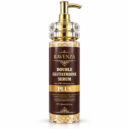 Ravenza Double Glutathione Serum Plus – Gezichtsserum met 24K Gold, Kojic Acid, Niacinamide, Vitamine C & Hyaluronzuur – 120 ml