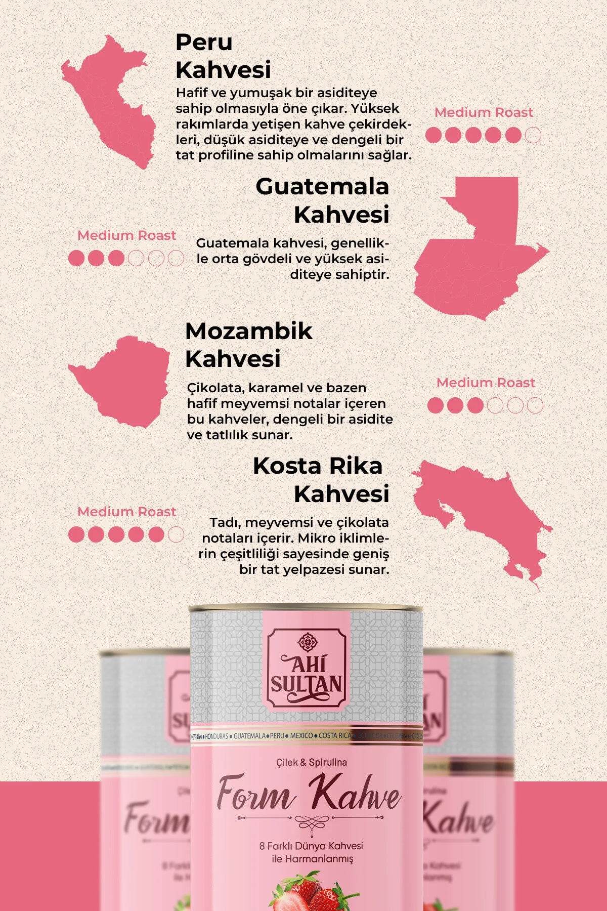 Ahi Sultan Aardbei & Spirulina Koffie 100g