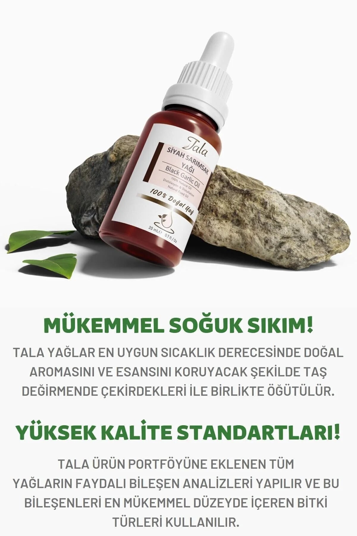 Tala Zwarte Knoflookolie – Black Garlic Oil – 100% Natuurlijke Olie – Koudgeperst – Voor Haar & Huid – 20 ml