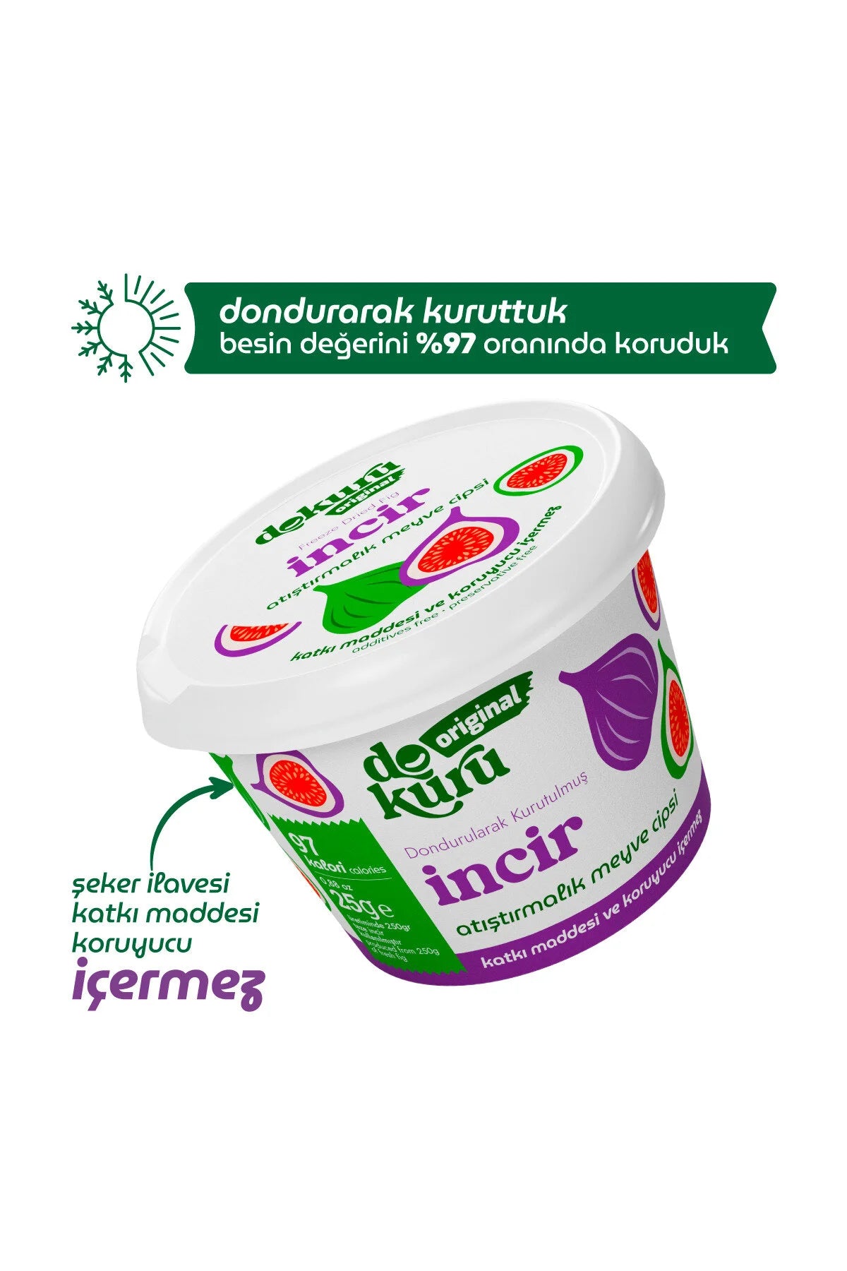 Dokuru Original Freeze Dried Incir | Gevriesdroogde Vijgen Snack 25 g