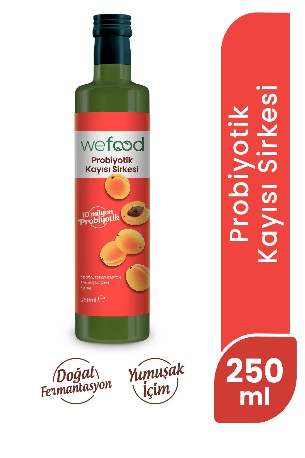 Wefood Abrikozenazijn – Natuurlijk Gefermenteerd – Ongefilterd – 250 ml