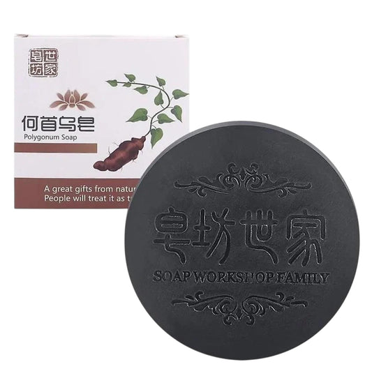 Polygonum Zeep Soap - Shampoozeep voedt haar en hoofdhuid diep - Laat donker haargroei (geen witte haar meer) Verwijderen van schilfers Beschadigd haar te herstellen Tegen grijze ontharing Reiniging Anti-verlies Voeden Gladmakend Alle haartypen 100g