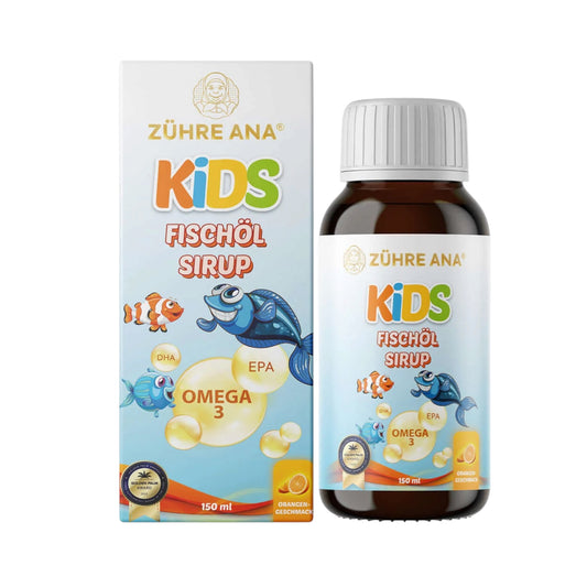 Zühre Ana Kids Omega 3 Visolie Siroop Sinaasappelsmaak 150 ml