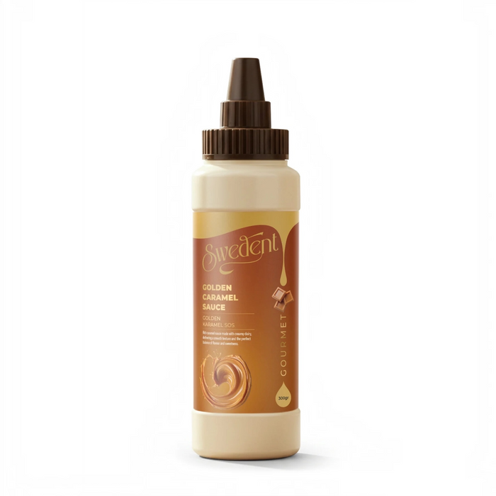 Swedent Golden Caramel Saus – Witte Chocoladesaus met Karamelsmaak – Voor Koffie, Desserts, Pannenkoeken & IJs – 300 g