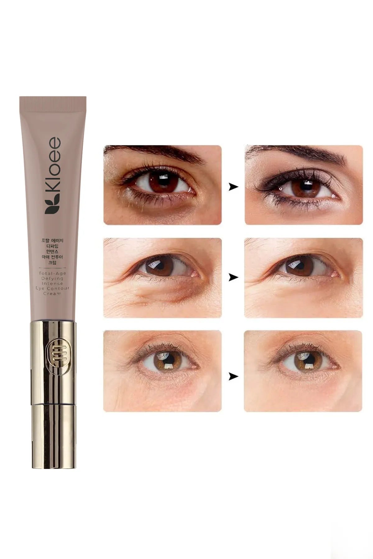 Kloee - Age Defying Intense Eye Contour Cream - Oogcontourcreme tegen Veroudering - Elektrische massage oogcreme - Anti-aging en anti-rimpel vibrerende elektrische massagecrème voor donkere kringen en donkere kringen onder de ogen (20 ml)