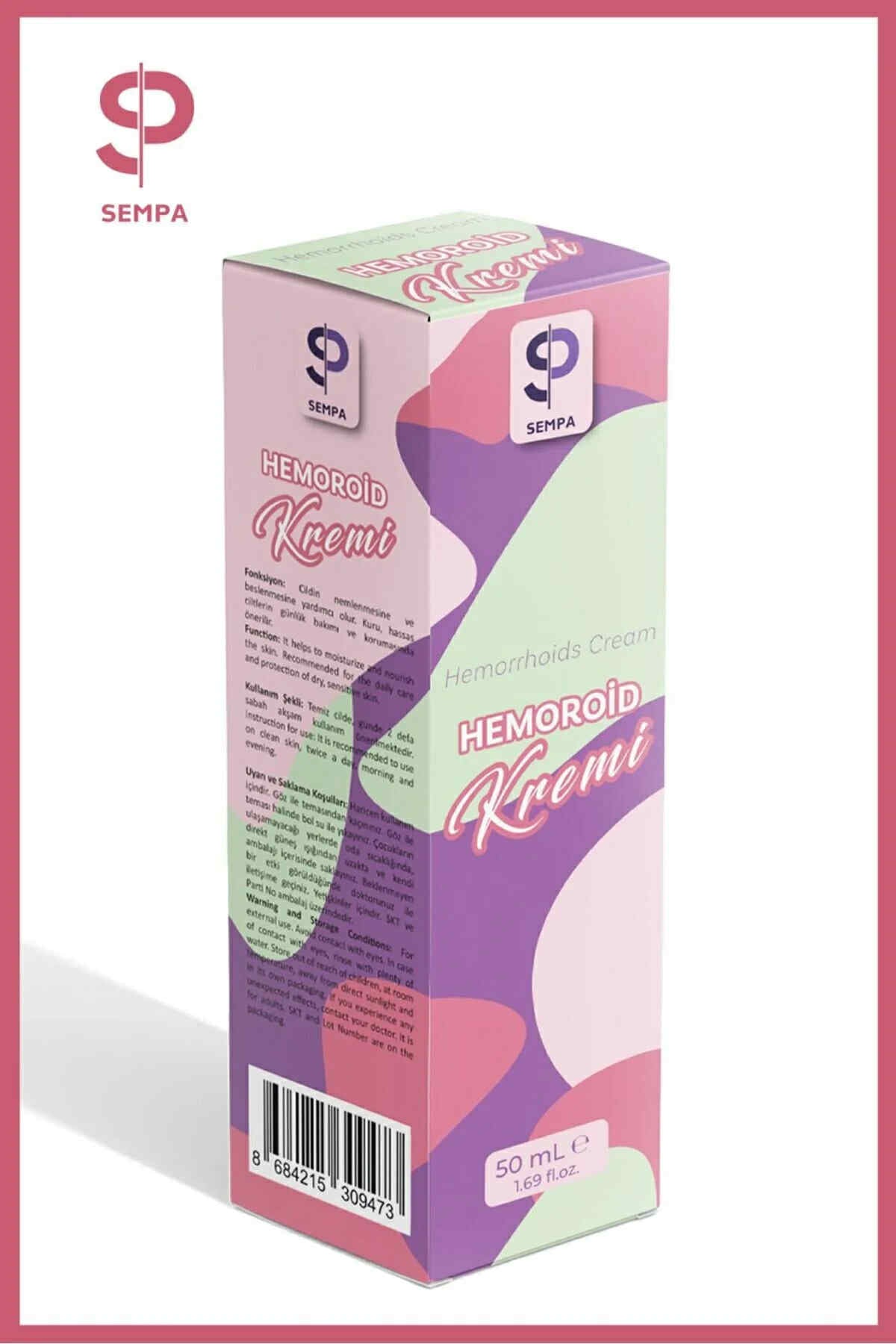 Sempa Hemorrhoids Cream (Hemoroid Kremi) - Verzachtende en ondersteunend Aambeiencrème met Natuurlijke Extracten - Kalmeert & Hydrateert de gevoelige huid - 50 ml