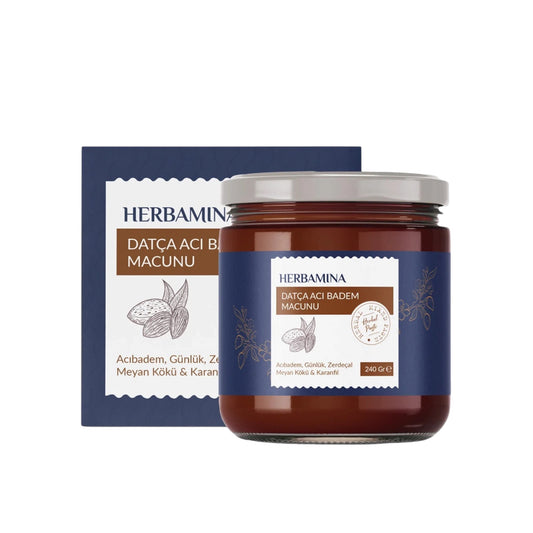 Herbamina Datça Bittere Amandel Kruidenpasta – Met Mastiek, Ginseng, Kurkuma, Zoethout & Kruidnagel – 240 g