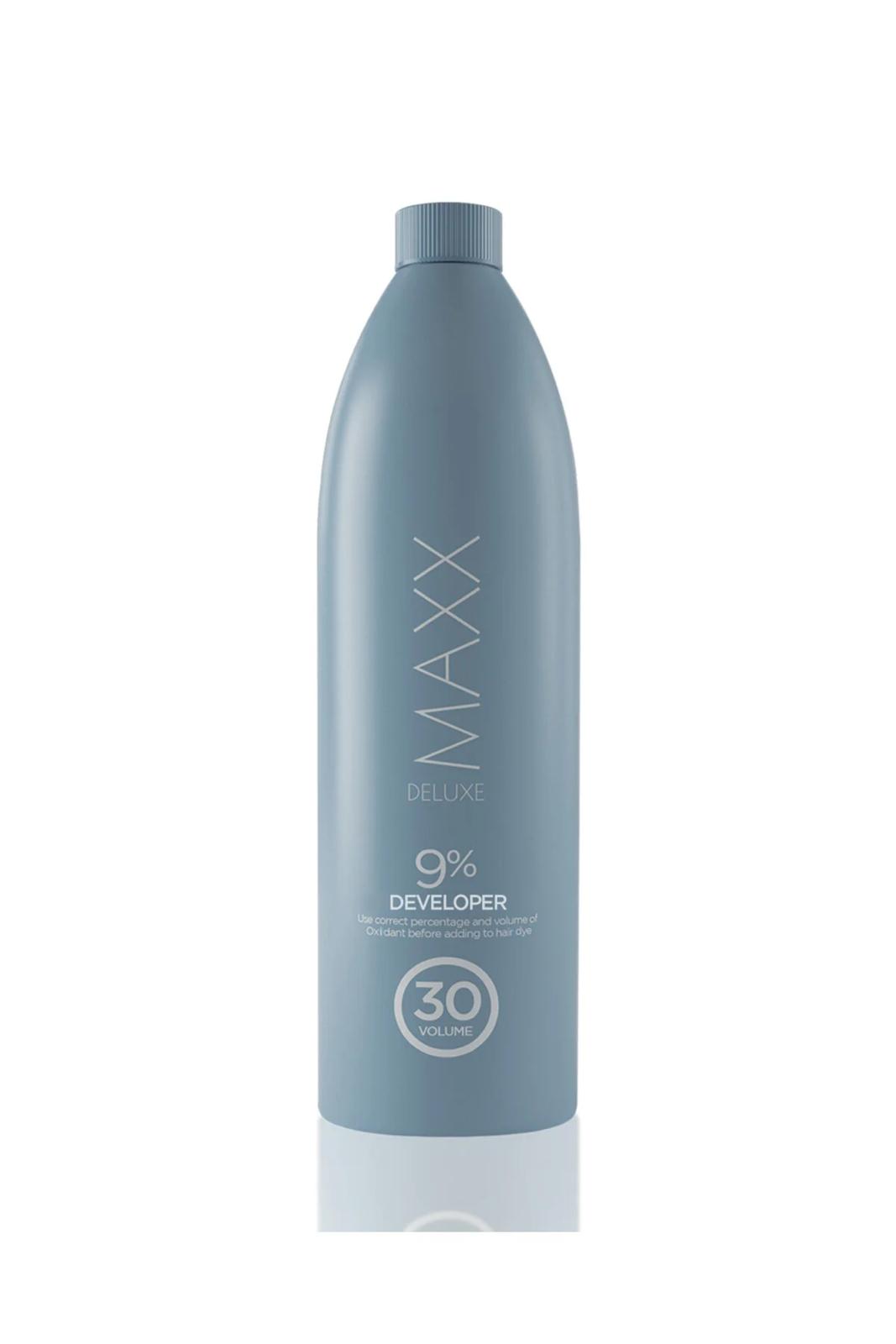 MAXX Deluxe 9% Developer (30 Volume) - Professionele Haarverzorging - Haarverf Activator - Verfbleekmiddel Oxidantiecréme - Geschikt voor donkerblond tot donkerbruin haar - Voor Highlights / Ontkleuren / Intensieve kleurverheldering - 1000 ml