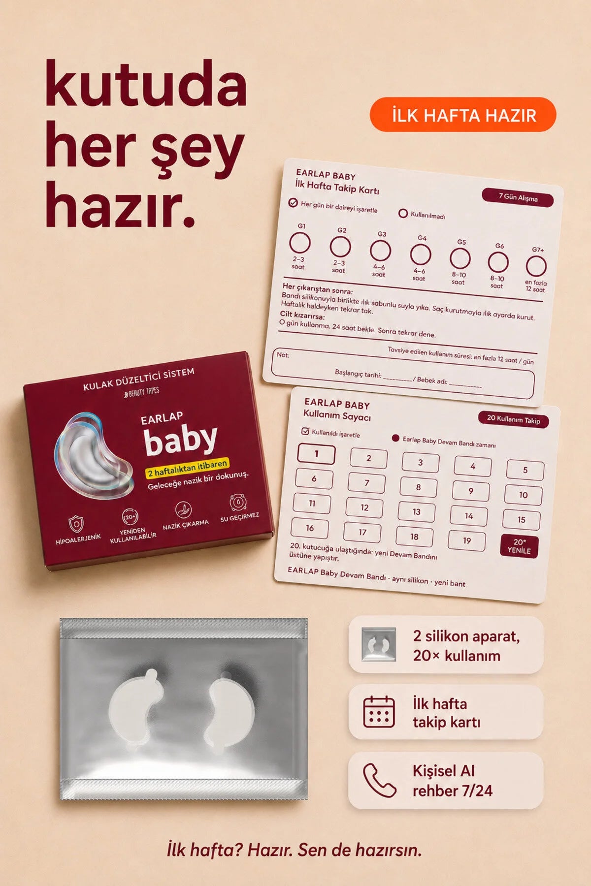 Earlap Baby Oorcorrectie Systeem – Medische Siliconen Oorpleisters voor Baby’s – 2 Stuks – Tot 20x Herbruikbaar