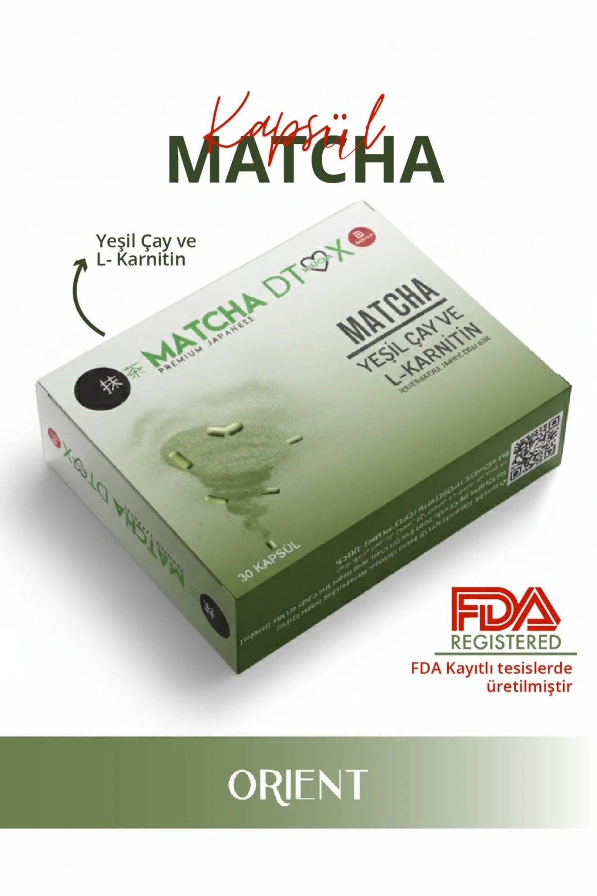 Matcha Premium Capsules met L-Carnitine – Groene Thee Extract, Cafeïne & Spirulina – 30 Capsules