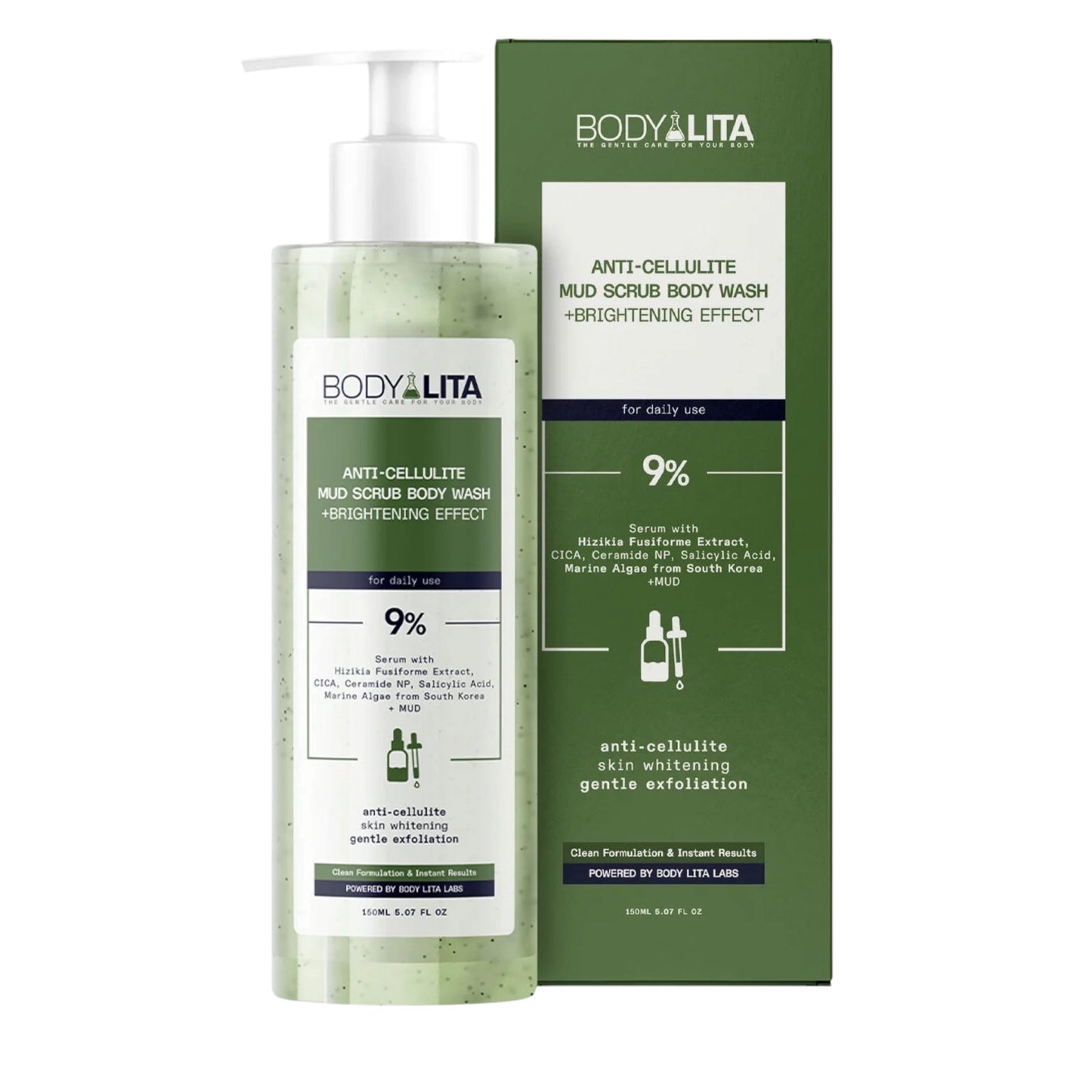BODYLITA Anti-Cellulite Body Scrub – Brightening Mud Body Wash & Exfoliating Treatmen