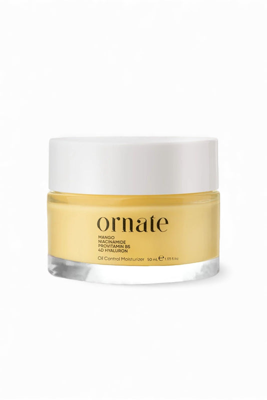 Ornate Oil Control Moisturizer Cream - Hydraterende crème op waterbasis - Herstellend - Verzachtend - Mango - Niacinamide - Provitamine B5 - 4D hyaluronzuur - Dagcrème voor Vette & Gecombineerde Huid - 50 ml