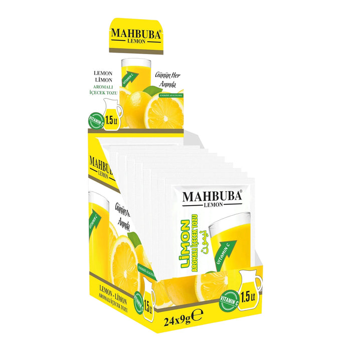 Mahbuba Lemon Instant Drink Powder 24 Sachets | Citroen Drankpoeder met Vitamine C | 1,5 Liter
