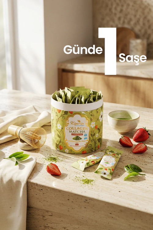 Kiperin Collagen Matcha Strawberry – Gehydrolyseerd Collageen Type 1 & 3 – Matcha – Aardbei Smaak – 30 Porties – 372 g
