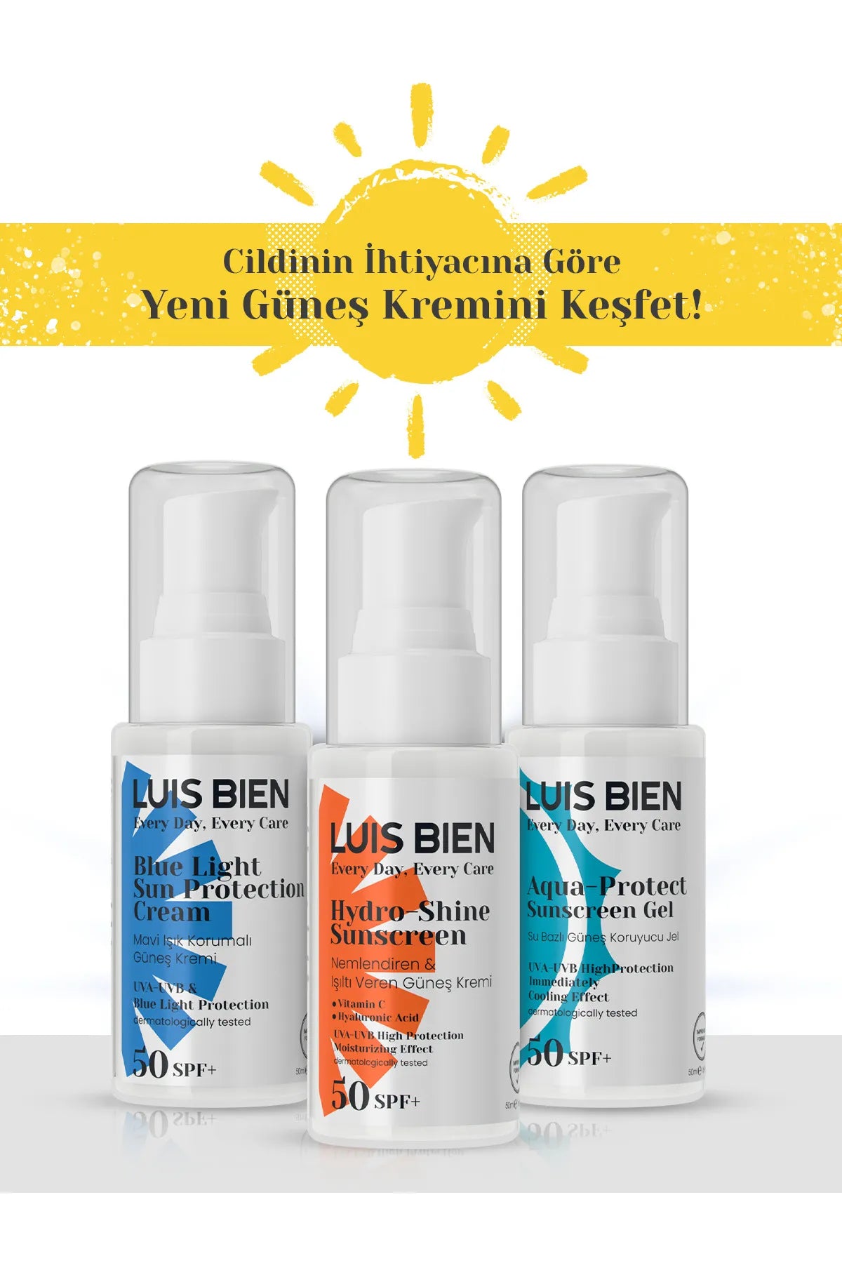 Luis Bien Zonnebrandcrème SPF 50+ UVA/UVB & Blue Light Sun Protection Cream - Dubbele bescherming - Dermatologisch getest - Alle huidtypen - 50 ml