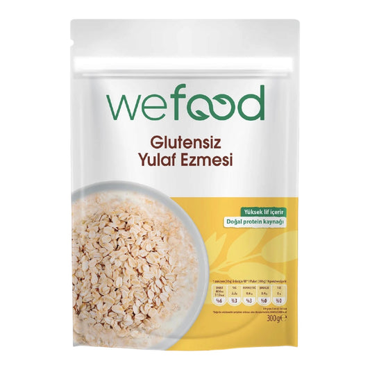 Wefood Glutenvrije Havervlokken Fijn Gemalen 300 g - Glutenvrij - Vegan - Rijk aan Vezels - Natuurlijke Eiwitbron