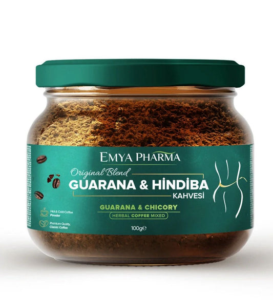 Emya Pharma Koffie Detox - Guarana & Hindiba Koffie - Kruidenkoffie met Guarana - Cichorei - Groene Thee-extract - Inuline & Bromelaïne - Herbal Coffee Mixed - 100 g