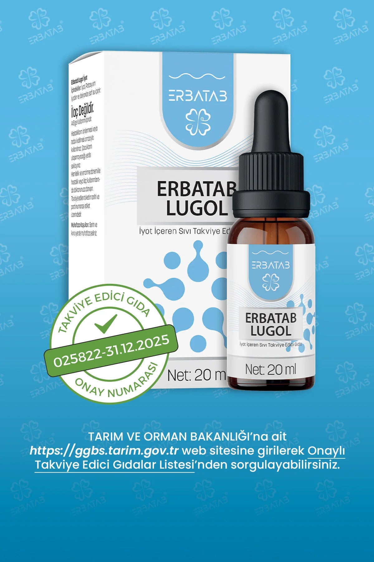 ERBATAB Druppels Lugol Jodium 2% - 20 ml