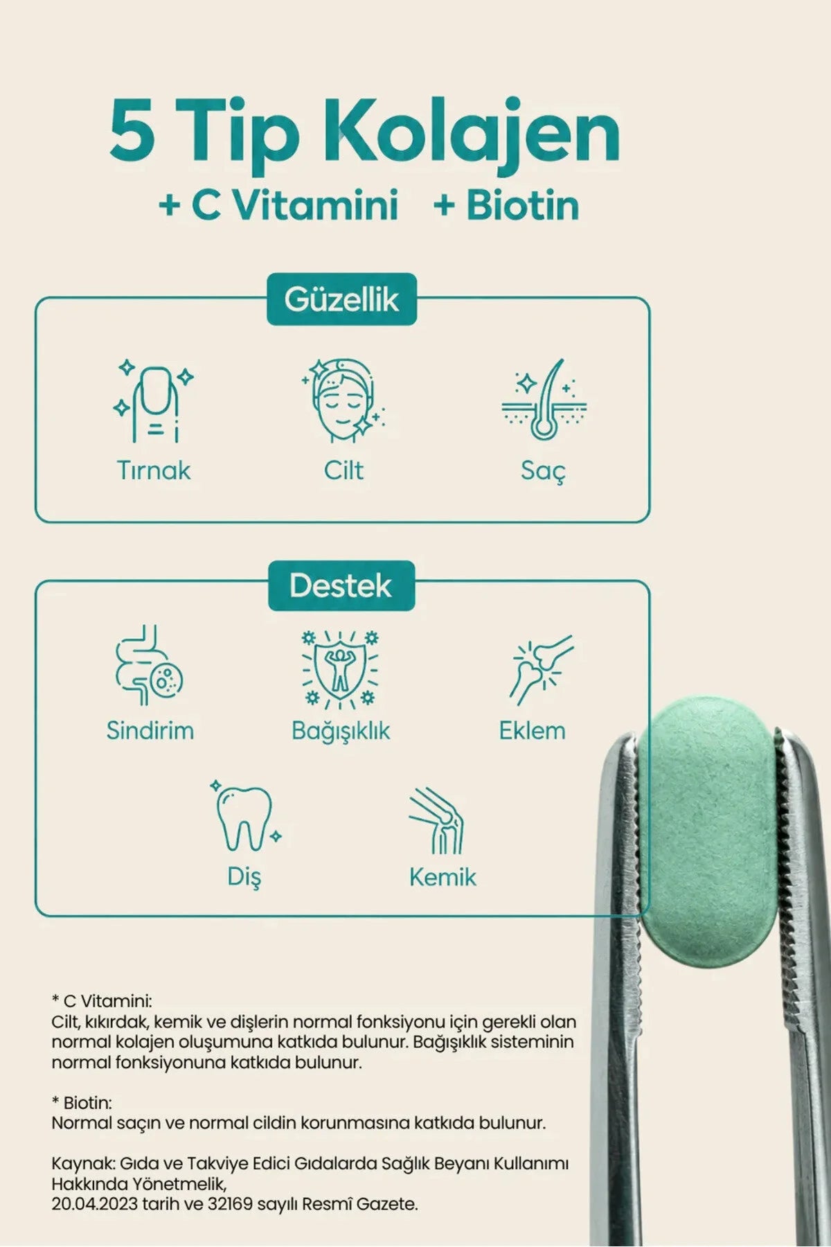 Doctamin iCollagen Collageen Tabletten 1500 mg met Vitamine C – 60 Tabletten