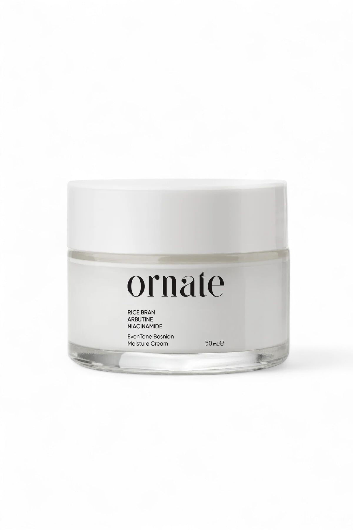 Ornate EvenTone Bosnian Moisture Cream - Verzorgende crème - Helpt zichtbaarheid vlekjes verminderen - Huidtint egaliseren - Effectief tegen Huidvlekken Kleurverschillen Acnelittekens - Rice Bran Arbutine Niacinamide - Alle huidtypen 50 ml